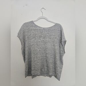 Madewell Heather Gray Cap Sleeve Linen Shirt | Size M